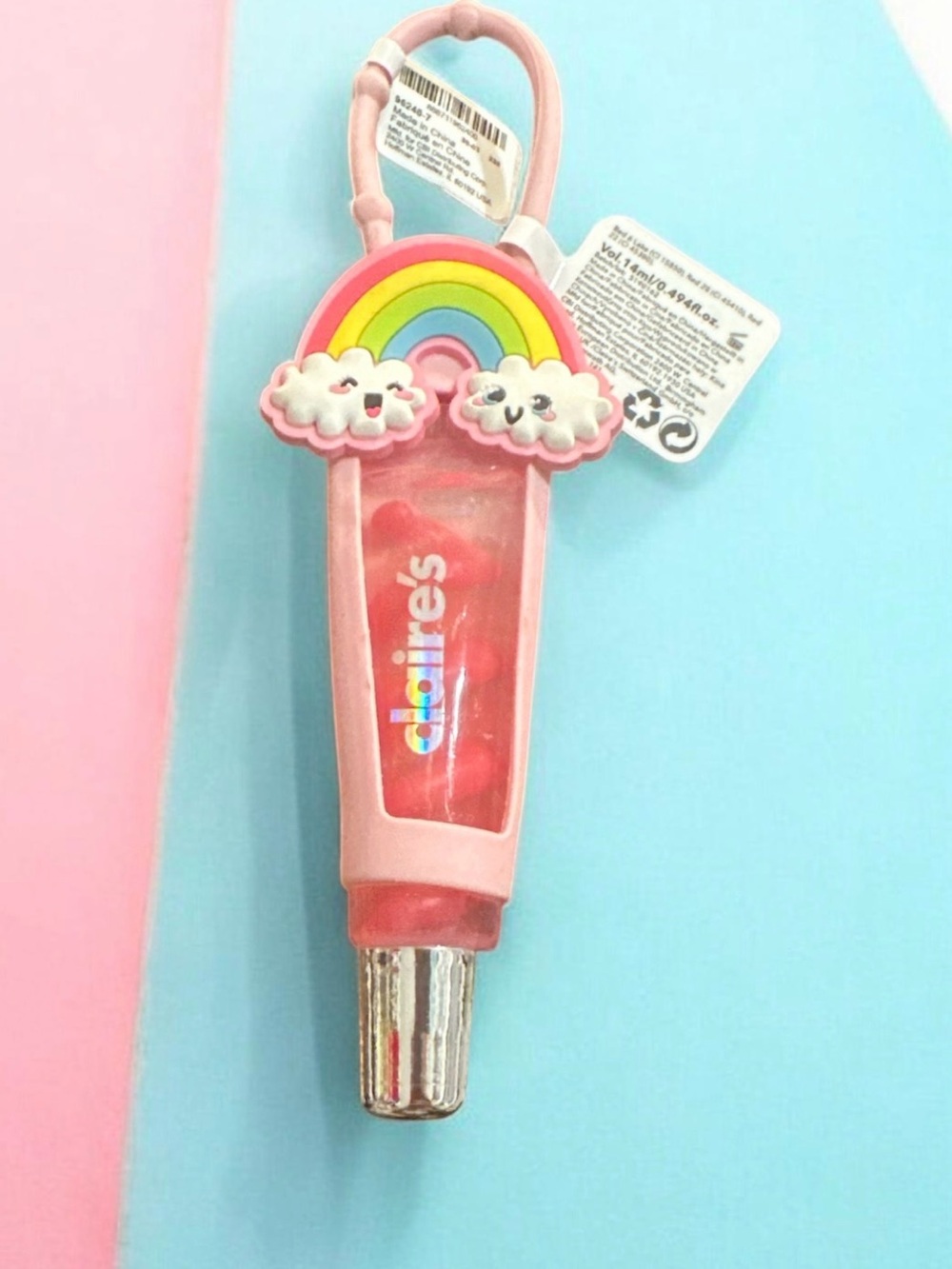 Claire's Pink Rainbow Lip Gloss Keychain
1057